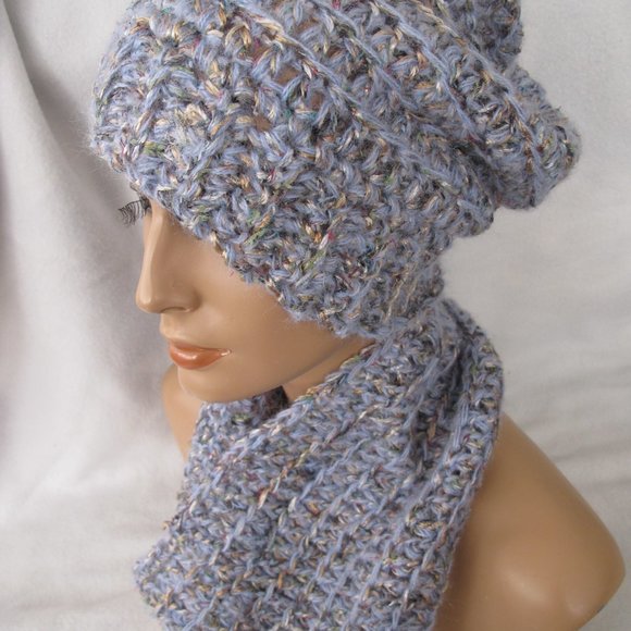 New Handmade Chunky Slouch Hat and Infinity Scarf Set - Picture 3 of 9